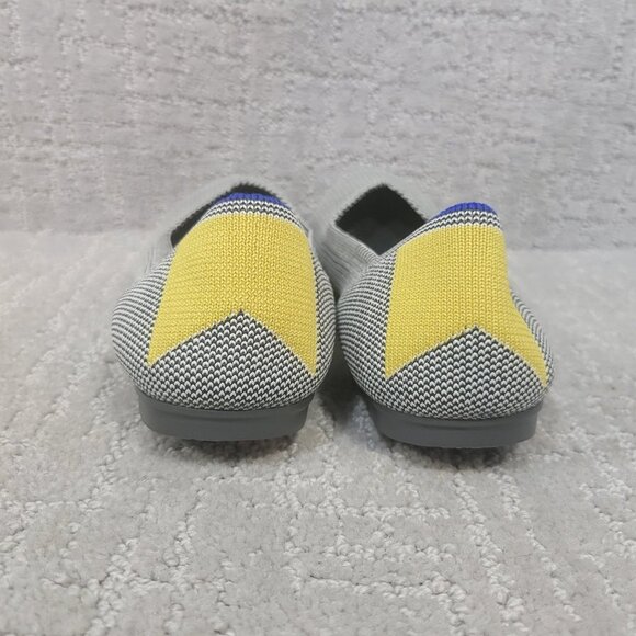 Rothy's The Flat Womens US 8 Shale Ribbon Yellow Stripe Round Toe Ballet Shoes - Picture 6 of 12